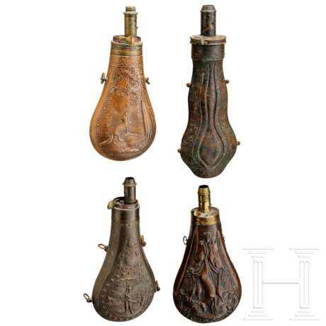 Vier Pulverflaschen, deutsch und England, 19. Jhdt. - фото 1