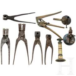 Konvolut mit Diopter, Kugelsetzer, Kugel- und Delaborierzange, 19. Jhdt.
