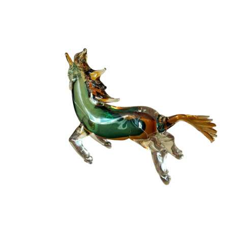 20th Century Green and Orange Horse Sculpture in Blown Murano Glass from Venice Murano glass - photo 3 20th Century Green and Orange Horse Sculpture in Blown Murano Glass from Venice Murano glass - photo 3