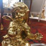 19th Century Pair of Putti Andirons in Gilt Bronze Бронза 19th century г. - фото 8