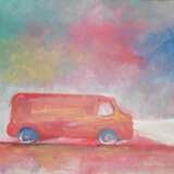 Красный микроавтобус Papier коллаж гуашь 2025 - photo 1 Красный микроавтобус Papier коллаж гуашь 2025 - photo 1