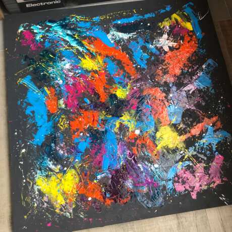 “space” Canvas Acrylic paint Abstractionism Animalistic 2019 - photo 1
