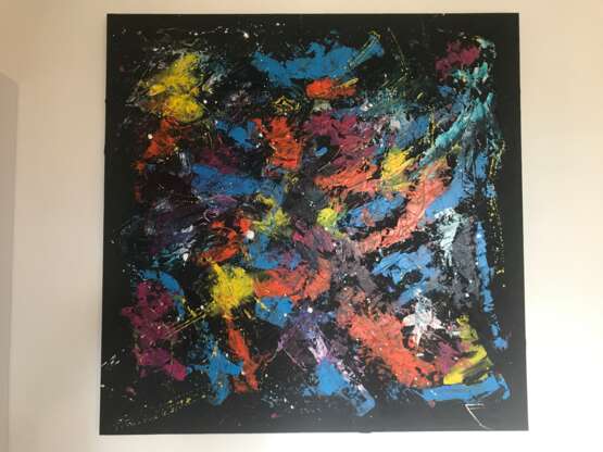 “space” Canvas Acrylic paint Abstractionism Animalistic 2019 - photo 2
