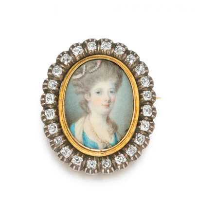 Historical-Enamel-Diamond-Mourning-Brooch - photo 1