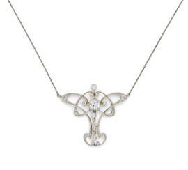 Art Nouveau Diamond-Pendant Necklace