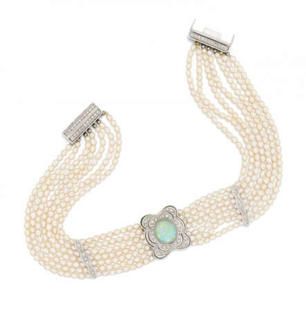 Opal-Diamond-Pearl-Choker - photo 1
