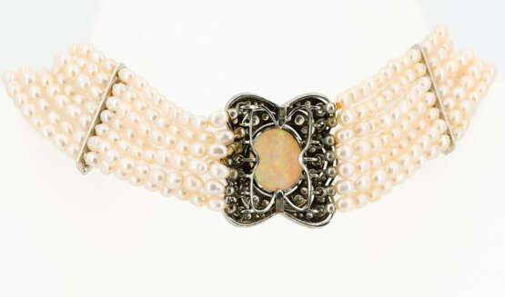 Opal-Diamond-Pearl-Choker - photo 2