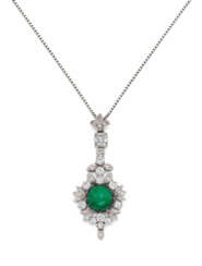 Emerald-Diamond-Pendant Necklace