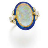 Opal-Diamond-Enamel-Ring - photo 1