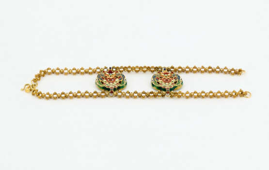 Enamel-Gemstone-Set: Necklace, Ring, Earrings and Bracelet - photo 5