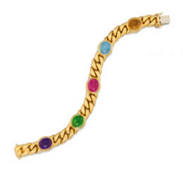 Striking Gemstone-Curb-Chain-Bracelet