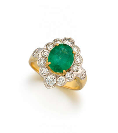 Emerald-Diamond-Entourage Ring - photo 1
