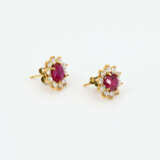 Burma Ruby-Diamond-Set: Ring and Ear Studs - photo 7