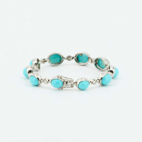 Turquoise-Diamond-Set: Necklace, Bracelet and Ring - photo 6