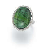 Moss-Coloured-Tourmaline-Diamond-Ring - photo 1