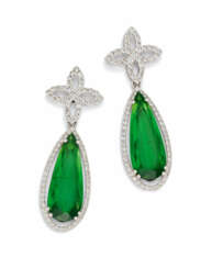 Moss-Green Tourmaline-Diamond-Ear-Jewellery