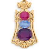 Kashmir Sapphire and Burma Ruby-Pendant - photo 1