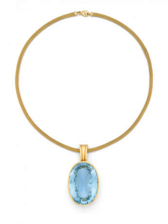 Large Blue Topaz-Pendant Necklace - photo 1