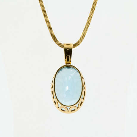 Large Blue Topaz-Pendant Necklace - photo 2