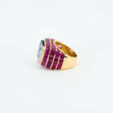 Sapphire-Diamond-Ruby-Cocktail Ring - photo 2
