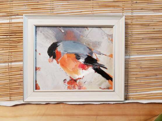 Painting “Bullfinch (sketch)”, Canvas, Oil paint, Realism, Animalistic, Kazakhstan, 2019 - photo 1