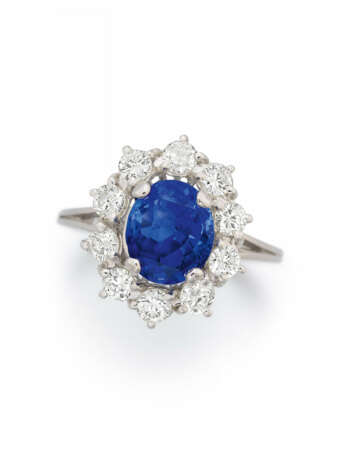 Sri Lanka Sapphire-Diamond-Ring - photo 1 Sri Lanka Sapphire-Diamond-Ring - photo 1