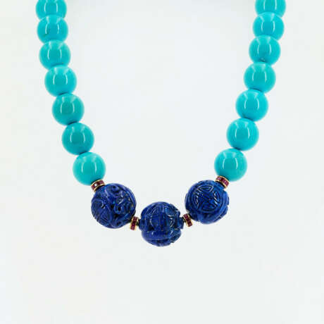 Lapis Lazuli Turquoise Beads-Necklace - photo 2