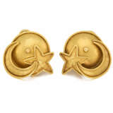 Sun, Moon and Star Gold-Ear-Clip-Ons - photo 1