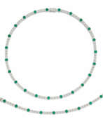 Wempe. Classic Emerald and Diamond-Set: Necklace and Bracelet