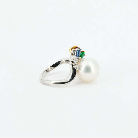 South Sea Pearl-Gemstone-Set: Necklace, Ring and Ear Jewellery - photo 4