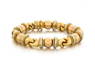 Sculptural Tricolour Gold-Bracelet