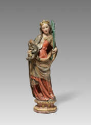 Austrian School. Saint Marina the Great Martyr with the Dragon on an Octagonal Pedestal