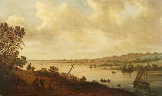 Johannes Pietersz. Schoeff. View over a Path onto a Wide Riverscape - Foto 1