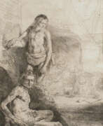 Rembrandt van Rijn. Rembrandt van Rijn. Two Nude Males ("Het rolwagentje")