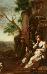 Bambocciant. Italian Peasant Family with Grimacing Children