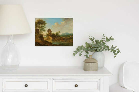 Franz Schüz. River with Bridge in the Alpine Foothills - photo 4