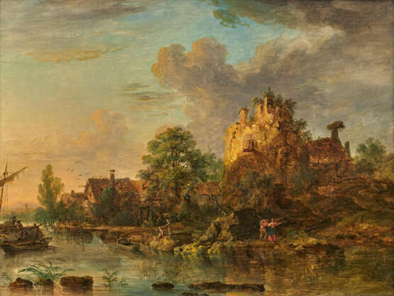 Franz Schüz. River Landscape with Ruins - photo 1
