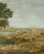 Gouache. Francesco Zerilli. View of the Haven and the City of Messina