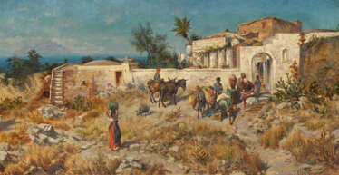 Franz Richard Unterberger. Sicilian Farmstead near Palermo