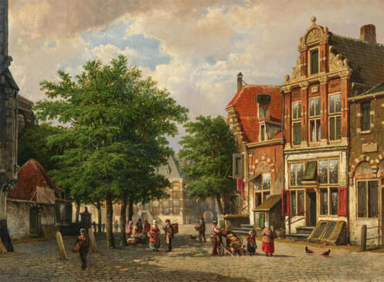 Willem Koekkoek. On the Church Square in a Small Dutch Town - photo 1