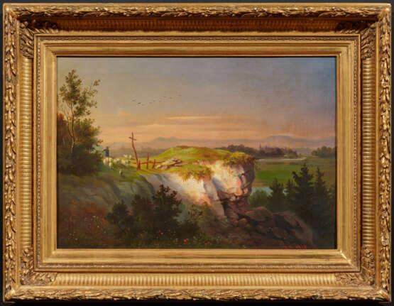 Monogrammist F.K.. Shepherd with his Herd in Evening Light - Foto 2 Monogrammist F.K.. Shepherd with his Herd in Evening Light - Foto 2