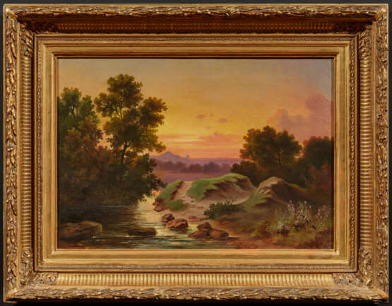 Monogrammist F.K.. Landscape with Stream in Evening Light - photo 2