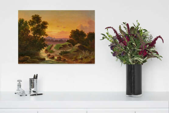 Monogrammist F.K.. Landscape with Stream in Evening Light - photo 4
