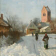 Peder Moerk Moensted. Christmas Day in a Snowy Village in Denmark - Auction prices