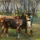 Heinrich von Zügel. Kuh und junges Rind mit Hüter - Foto 1