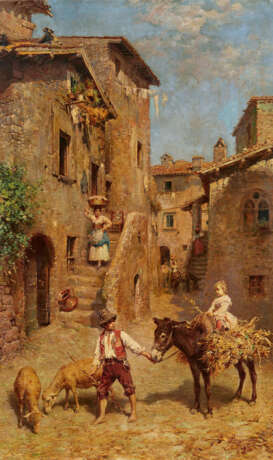 Francesco Bergamini. Italian Street Scene - photo 1 Francesco Bergamini. Italian Street Scene - photo 1