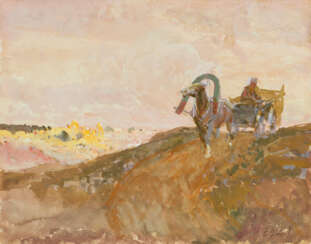 Franz Roubaud. Rural Landscape with Cart