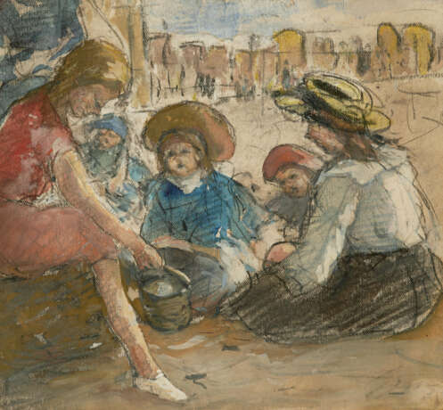 Johan Antoni de Jonge. Children at the Beach near Scheveningen - Foto 1 Johan Antoni de Jonge. Children at the Beach near Scheveningen - Foto 1