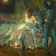 Ferdinand Dorsch. Theater Scene with Pierrot - Maintenant aux enchères