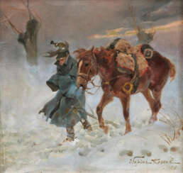 Wojciech Kossak. In the Snow Storm